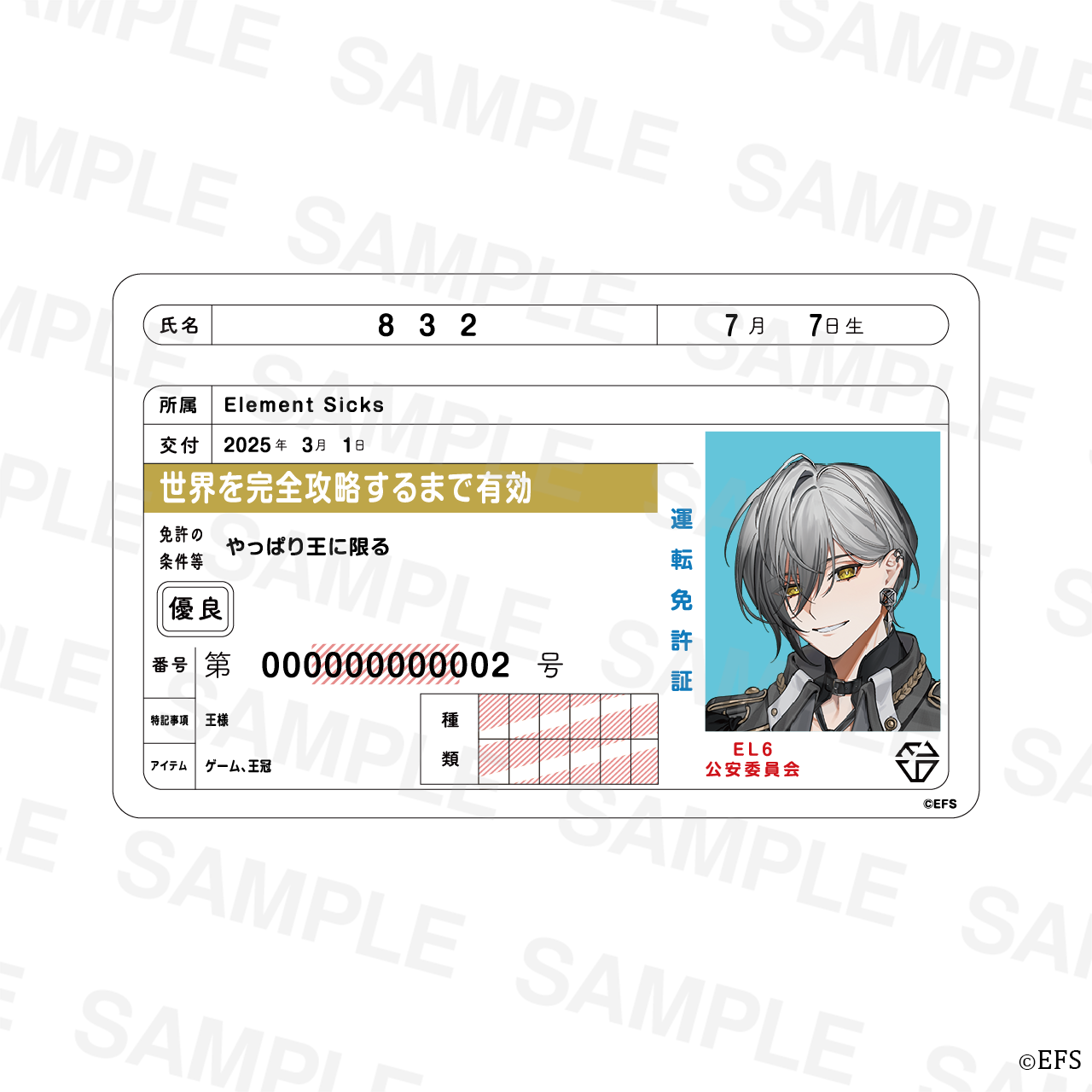 832】EL6 免許証風カード – ELEMEMT SHOP
